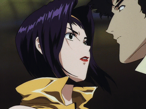Faye Valentine and Spike from Cowboy Bebop