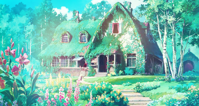 Background art from Hayao Miyazaki’s 1989 film Kiki’s Delivery Service 魔女の宅急便