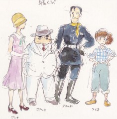 Character design sketches from Hayao Miyazaki’s Porco Rosso 紅の豚