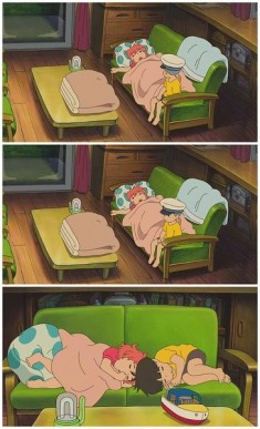 Frames from the Hayao Miyazaki film Ponyo 崖の上のポニョ