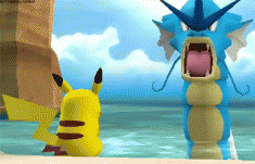 Gyarados and Pikachu animated gif