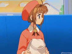 Sakura Kinomoto and Cerberus — animated gif