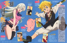 The Seven Deadly Sins (七つの大罪) magazine spread in Animedia (10:2014), with Elizabeth, Hawk a ...
