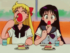 Usagi Tsukino is hungry – sailor moon animated gif