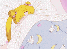 Usagi Tsukino wants to stay in bed – animated gif
