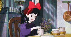 animated GIF from Hayao Miyazaki’s 1989 film Kiki’s Delivery Service 魔女の宅急便