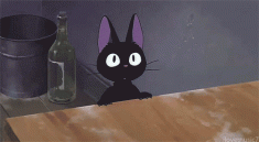 animated GIF of Jiji from Kiki’s Delivery Service 魔女の宅急便