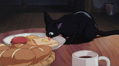 animated GIF of Jiji from Kiki’s Delivery Service 魔女の宅急便