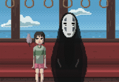 8-bit animated GIF fan art of Spirited Away 千と千尋の神隠し