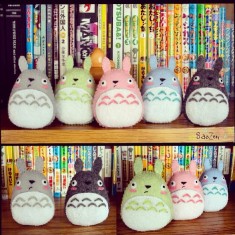 Egg-shaped and armless Totoro plushies by SaoZenPlush