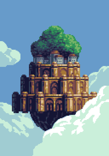 “Pixel Castle in the Sky”
 by Goodlyay 