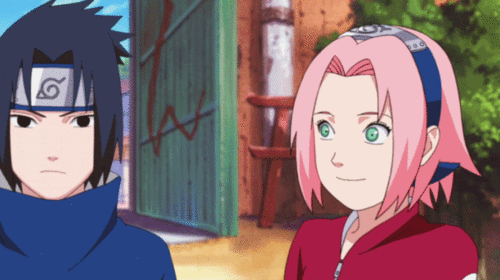 Sasuke and Sakura – animated gif from Naruto