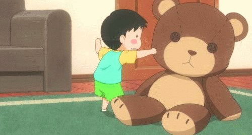 Teddy bear abuse! Bunny Drop  animated gif