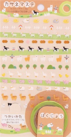 Japanese stickers with alpaca, pig, cow, sheep etc. by Kamio