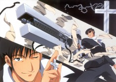 Nicholas D. Wolfwood and his  Cross from Trigun トライガン