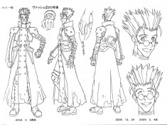 Vash character design sheet from Trigun トライガン