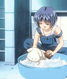 Washing up Potato! Air anime – animated GIF