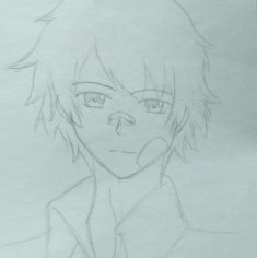 just random anime guy i draw back before the day hahahahhah this is my first trial to draw a guy