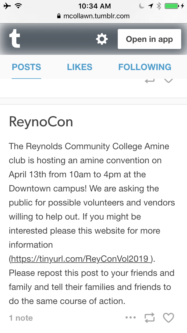 Anime Club at Reynolds Community College is Hosting a Anime Convention and it needs help