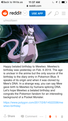 A post a from a previous site talking about Mewtwo’s Birthday